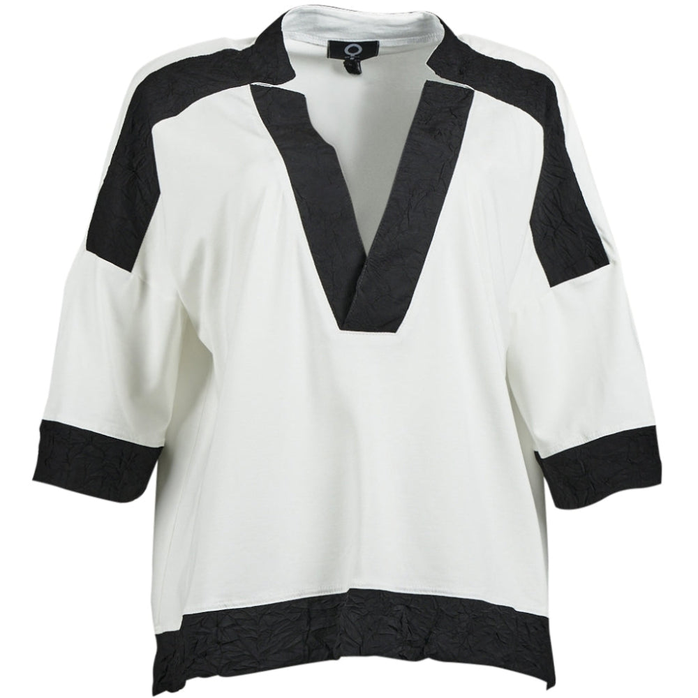Bluse - Offwhite/Sort