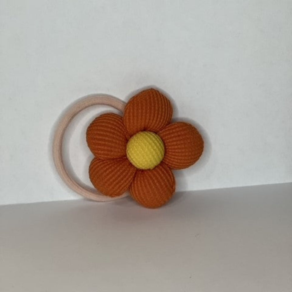 Hårelastik med Håndlavede Blomst, orange