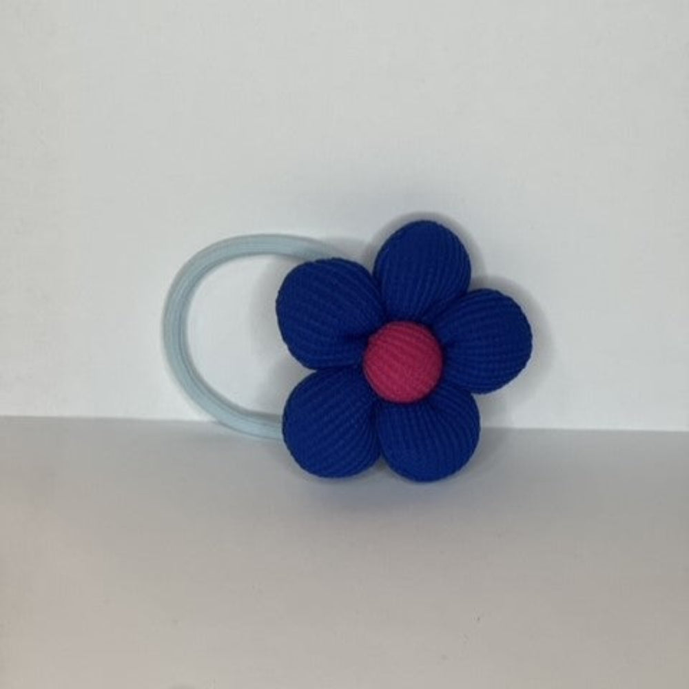 Hårelastik med Håndlavede Blomst, blå