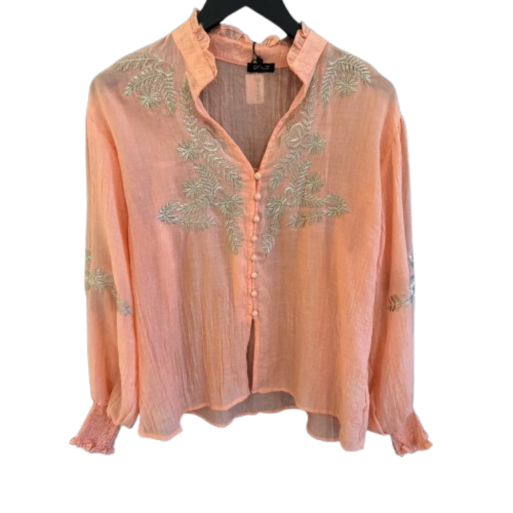 Koral Bluse med embrodery broderi - Qnuz