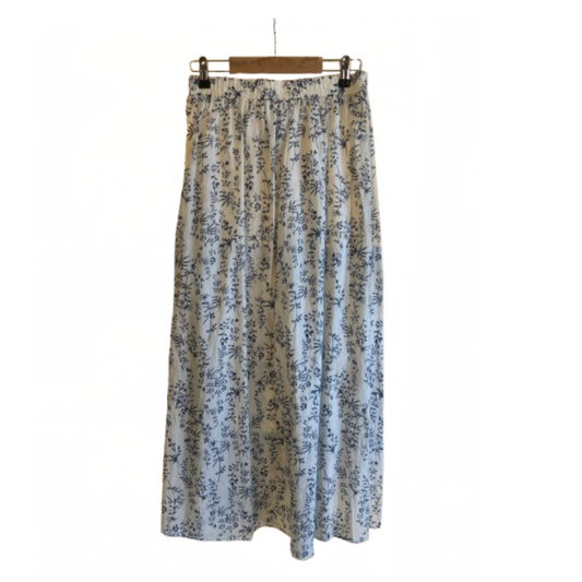 Lang sommernederdel - blå print