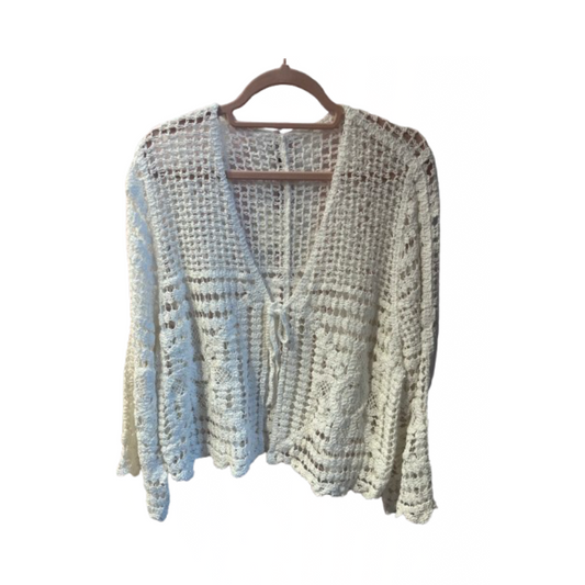 Hvid hæklet Cardigan 