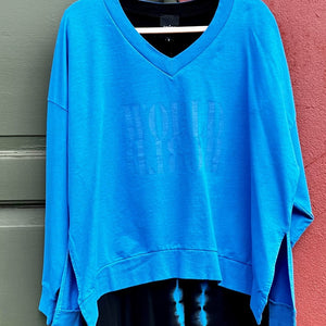 Sweatshirt - Oversize - Tyrkisblå