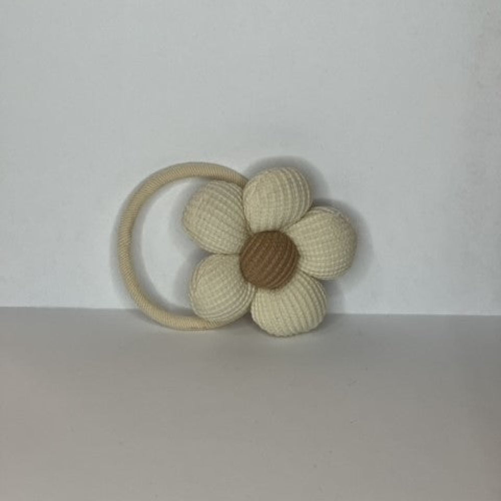 Hårelastik med Håndlavede Blomst, beige
