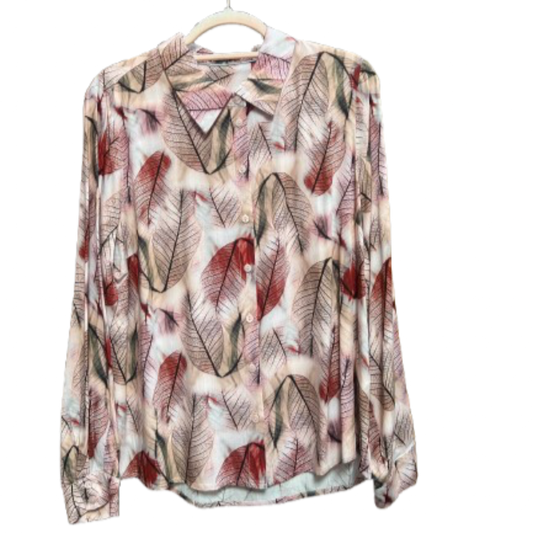 Skjorte med bladeprint - rosa - Soulmate