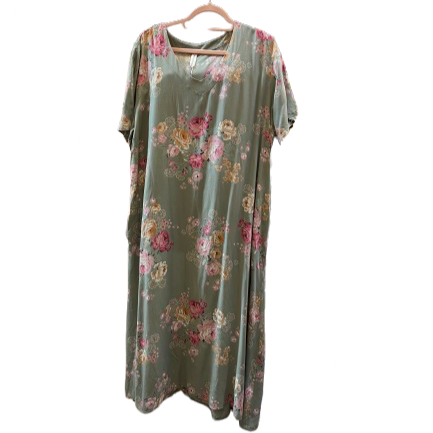 Kjole - Blomster – Korte ærmer