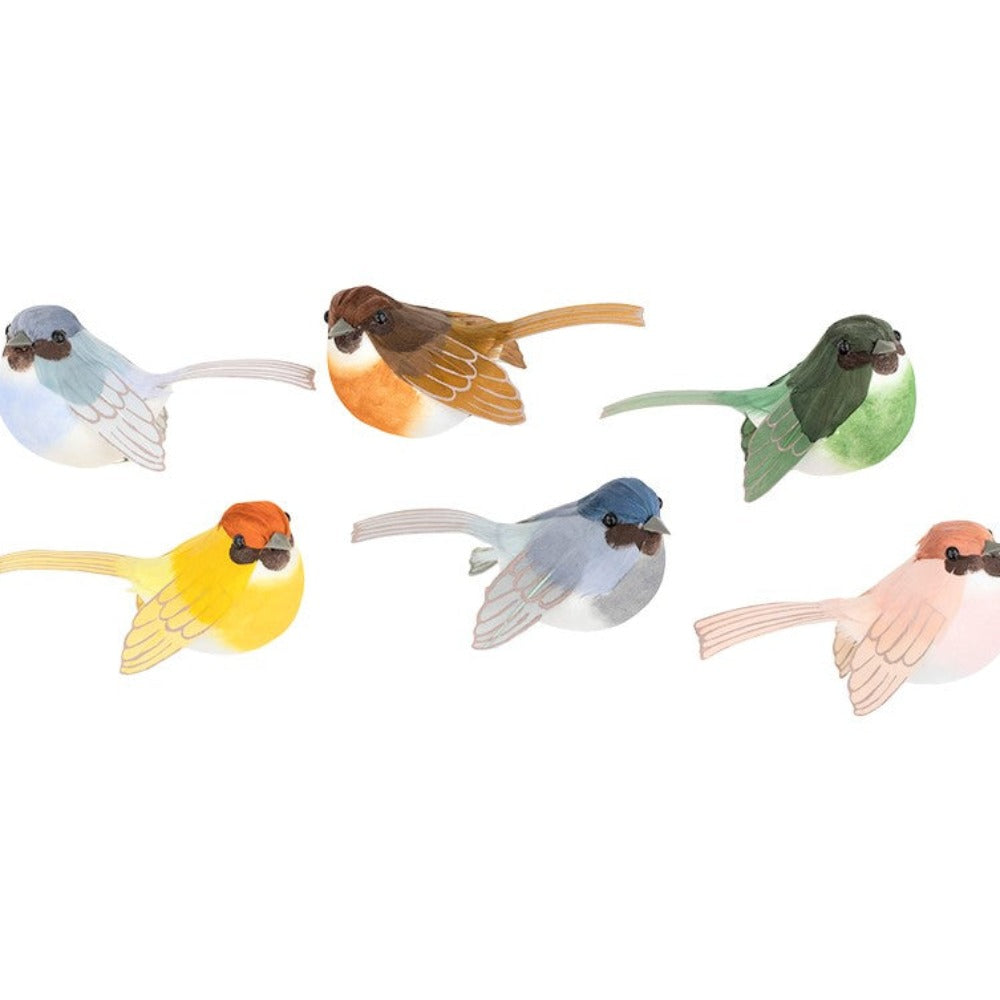 Fugle med klips - Flere farver