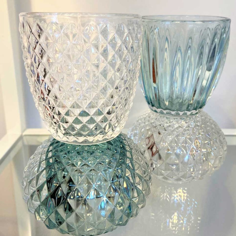 Fyrfadsstage  - Glas - Blå/klar - Speedtsberg