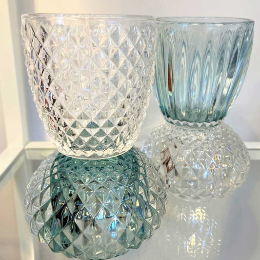 Fyrfadsstage  - Glas - Blå/klar - Speedtsberg